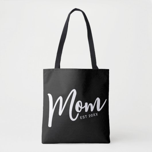 Tote Bag Maman a établi un script blanc (Devant)