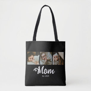 Tote Bag Maman a établi un script gras moderne noir 3 Photo