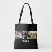 Tote Bag Maman a établi un script noir 3 Photo (Devant)