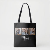 Tote Bag Maman a établi un script noir 3 Photo (Devant)
