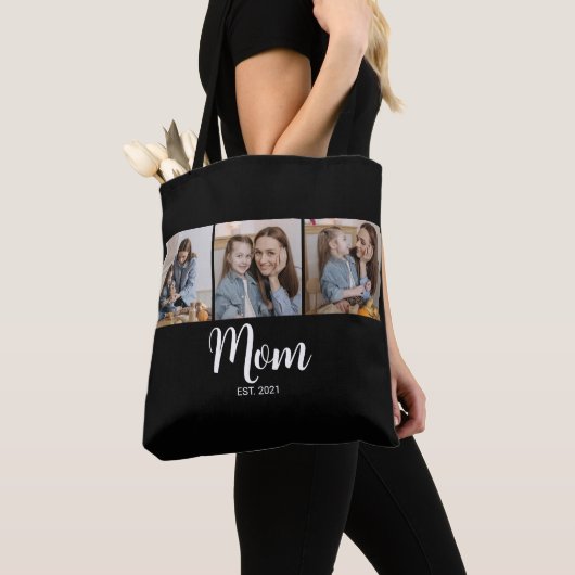 Tote Bag Maman a établi un script noir 3 Photo (De près)