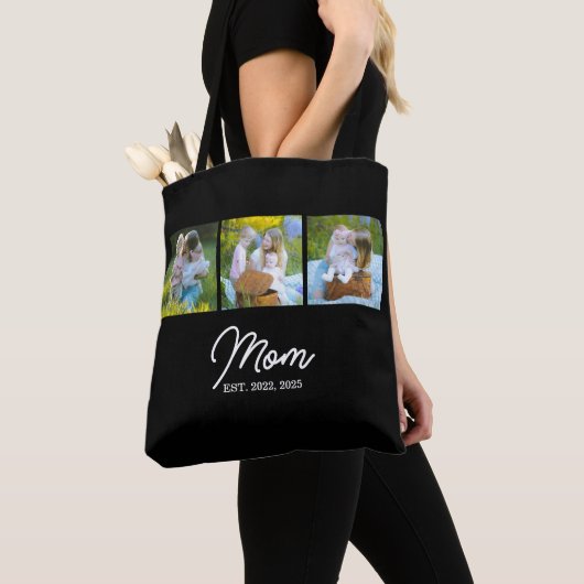 Tote Bag Maman a établi un script noir 3 Photo (De près)