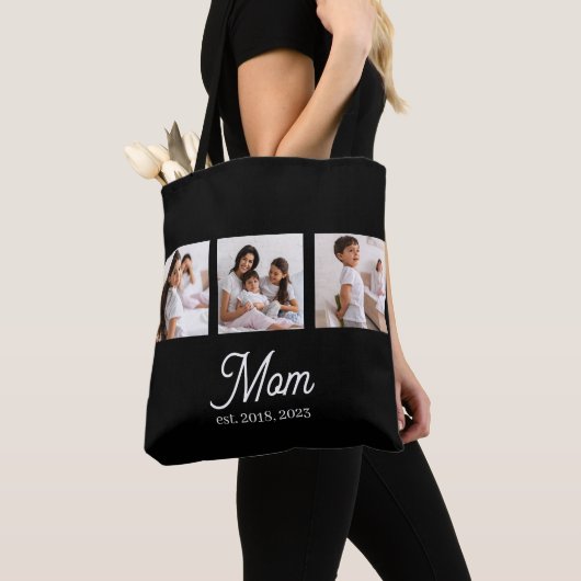 Tote Bag Maman a établi un script noir 3 Photo (De près)