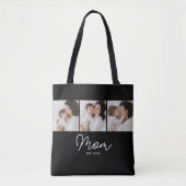 Tote Bag Maman a établi un script noir 3 Photo (Devant)