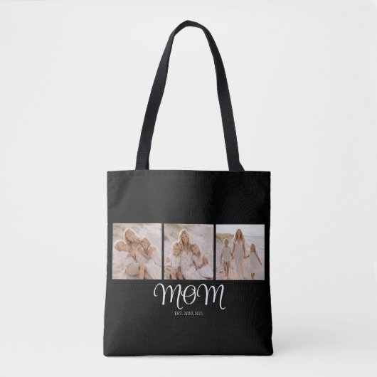 Tote Bag Maman a établi un script noir 3 Photo (Devant)
