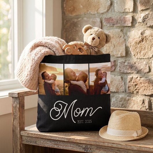 Tote Bag Maman a établi un script noir 3 Photo