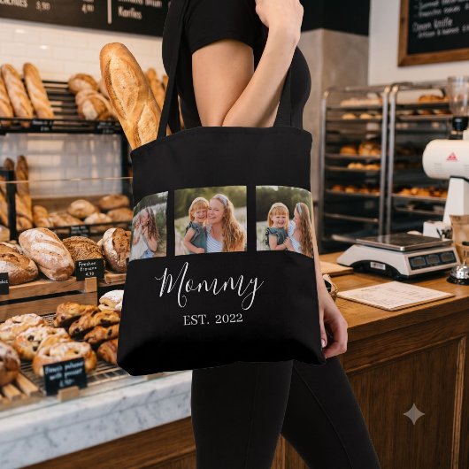 Tote Bag Maman a établi un script noir 3 Photo