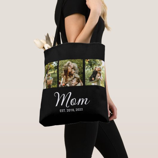 Tote Bag Maman a établi un script noir 3 Photo (De près)