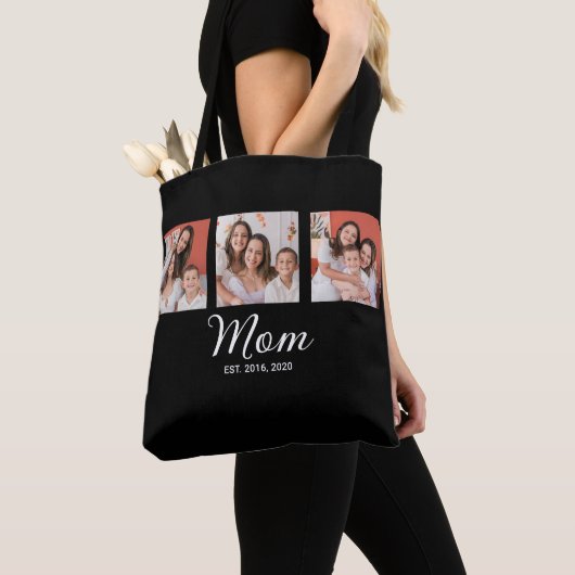 Tote Bag Maman a établi un script noir 3 Photo (De près)