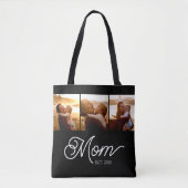 Tote Bag Maman a établi un script noir 3 Photo (Devant)