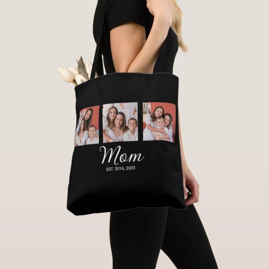 Tote Bag Maman a établi un script noir 3 Photo (De près)