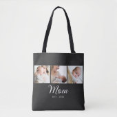 Tote Bag Maman a établi un script noir 3 Photo  (Devant)