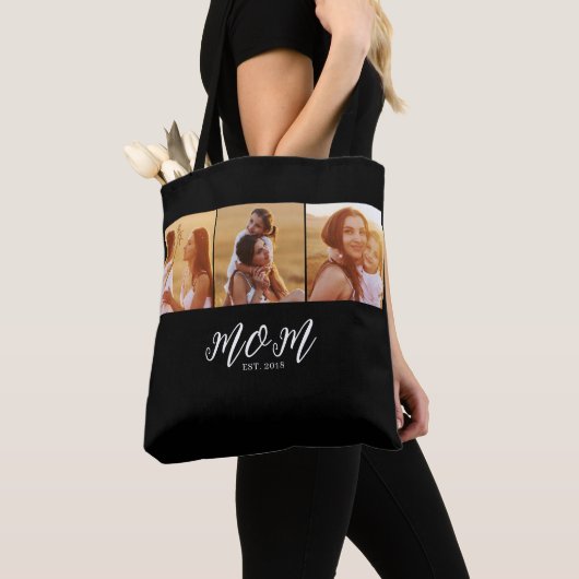 Tote Bag Maman a établi un script noir 3 Photo (De près)