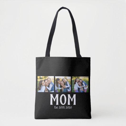 Tote Bag Maman a établi un script noir 3 Photo (Devant)