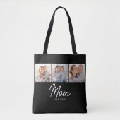 Tote Bag Maman a établi un script noir 3 Photo (Devant)