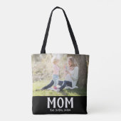 Tote Bag Maman a établi un script noir Cadeau photo (Dos)