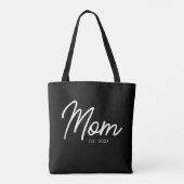 Tote Bag Maman a établi un script noir minimal élégant (Dos)