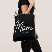 Tote Bag Maman a établi un script noir minimal élégant (De près)