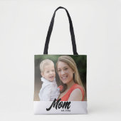 Tote Bag Maman a établi un script photo blanc (Devant)