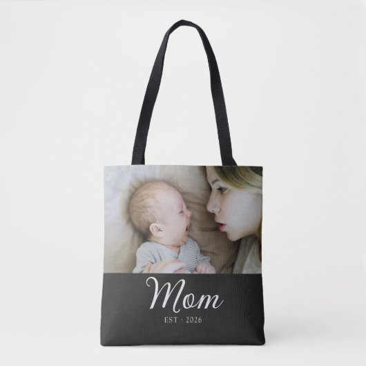 Tote Bag Maman a établi un script photo noir (Devant)