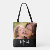Tote Bag Maman a établi un script photo noir (Dos)