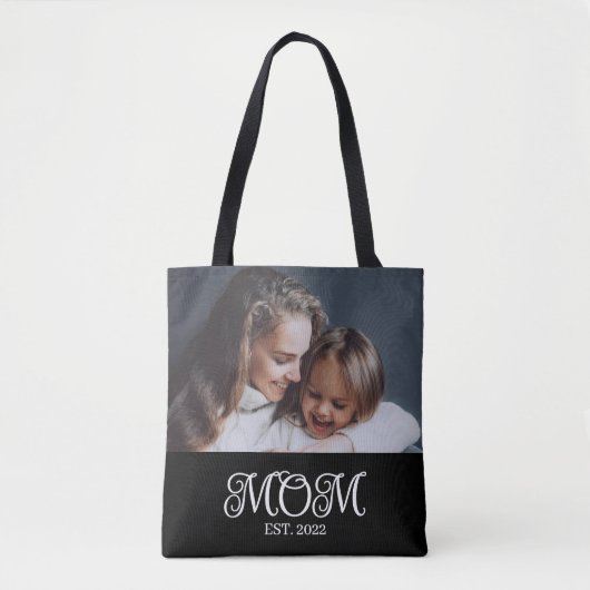 Tote Bag Maman a établi un script photo noir (Devant)