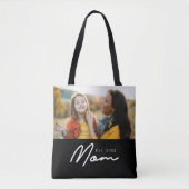 Tote Bag Maman a établi un script photo noir (Devant)