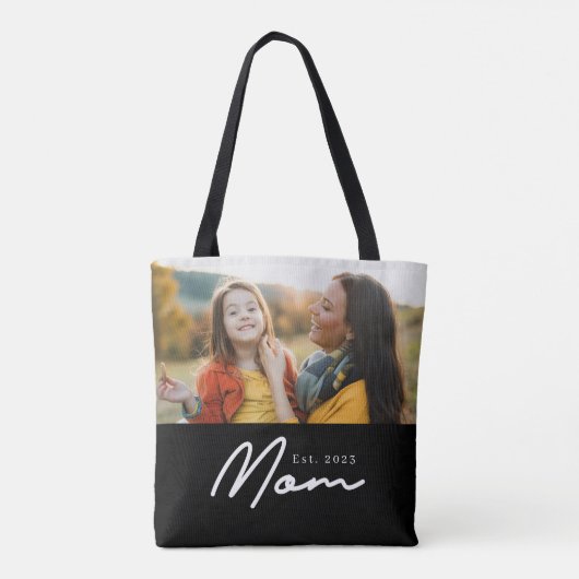 Tote Bag Maman a établi un script photo noir (Dos)