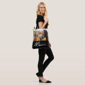 Tote Bag Maman a établi un script photo noir (Sur le modèle)