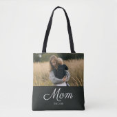 Tote Bag Maman a établi un script photo noir (Devant)