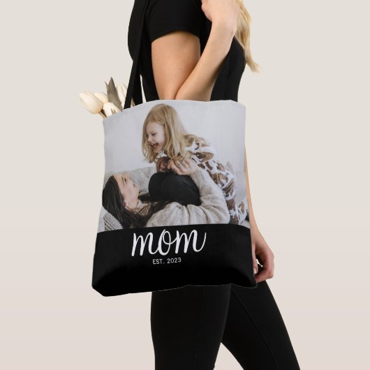 Tote Bag Maman a établi un script photo noir (De près)