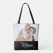 Tote Bag Maman a établi un script photo noir (Dos)
