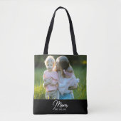 Tote Bag Maman a établi un script photo noir (Devant)