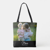 Tote Bag Maman a établi un script photo noir (Dos)