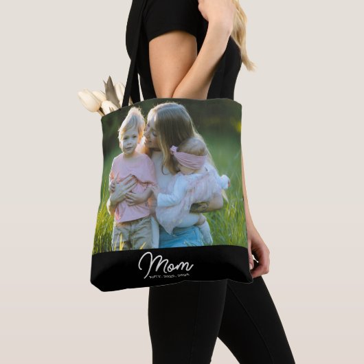 Tote Bag Maman a établi un script photo noir (De près)