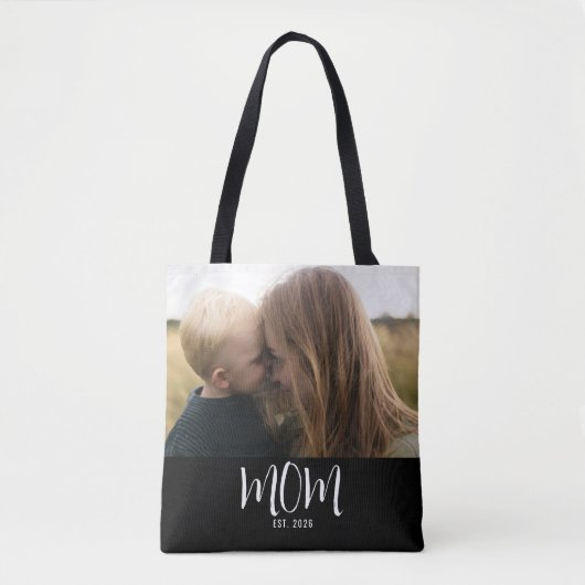 Tote Bag Maman a établi un script photo noir (Devant)