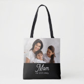 Tote Bag Maman a établi un script photo noir (Devant)