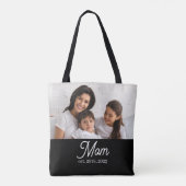 Tote Bag Maman a établi un script photo noir (Dos)