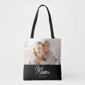 Tote Bag Maman a établi un script photo noir (Devant)