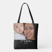 Tote Bag Maman a établi un script photo noir (Dos)