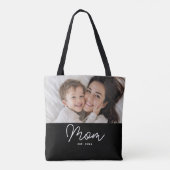 Tote Bag Maman a établi un script photo noir (Dos)