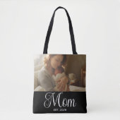 Tote Bag Maman a établi un script photo noir (Devant)