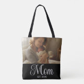 Tote Bag Maman a établi un script photo noir (Dos)
