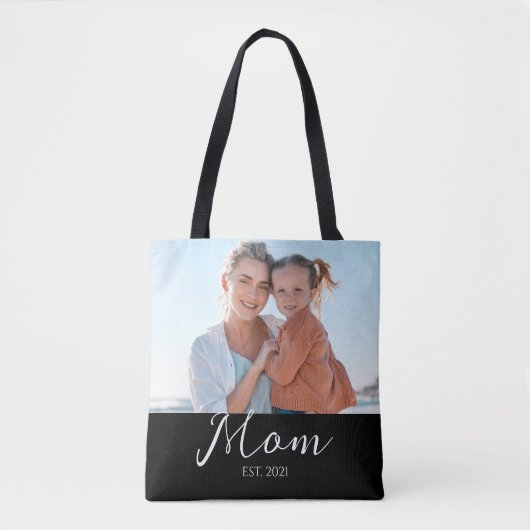 Tote Bag Maman a établi un script photo noir (Devant)