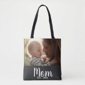 Tote Bag Maman a établi un script photo noir (Devant)
