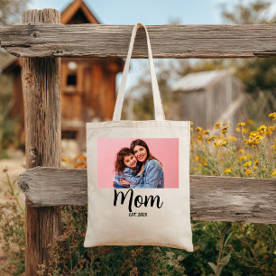 Tote Bag Maman a établi un script photo noir fête des mères