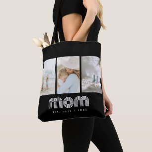 Tote Bag Maman a établi un script rétro noir 3 Photo