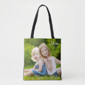 Tote Bag Maman a établi une photo noire de script (Devant)