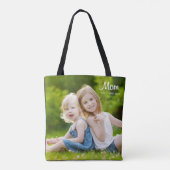 Tote Bag Maman a établi une photo noire de script (Dos)