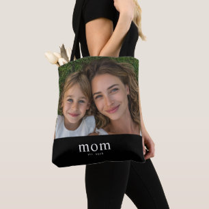 Tote Bag Maman a établi une photo noire moderne